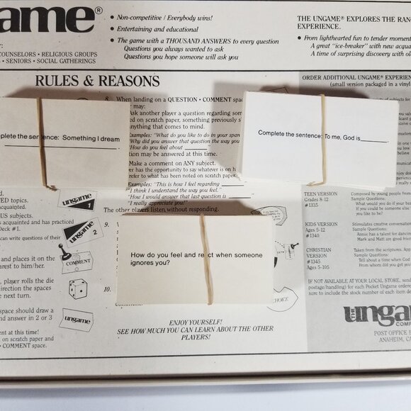 Vintage THE UNGAME The Christian Version 1984 Family Board Game 2-6 Players - Picture 12 of 12